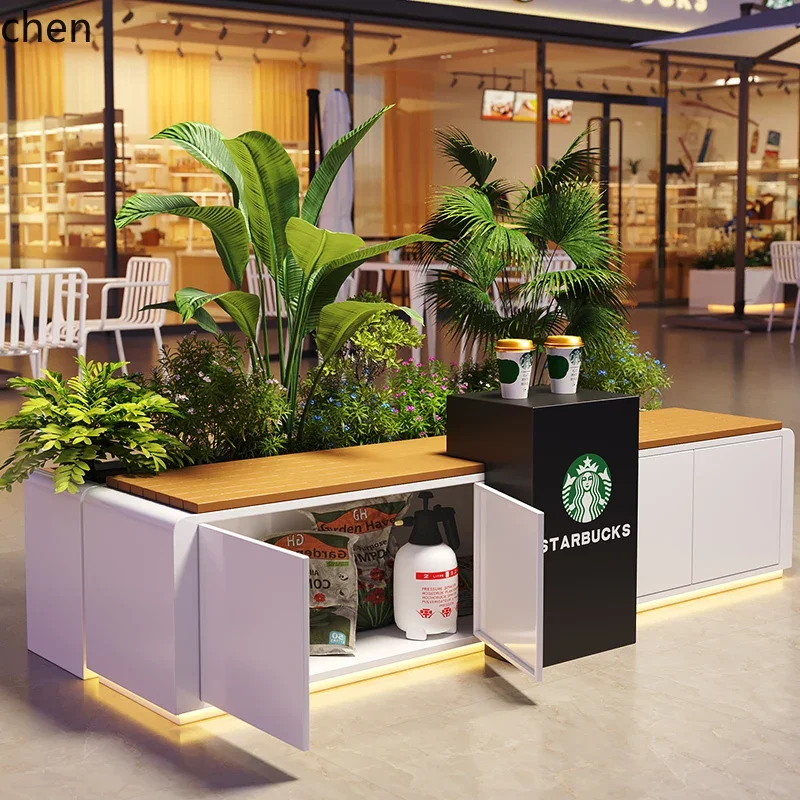 

stainless steel outdoor flower box seat outer pendulum seat seat combination planting box flower groove fence