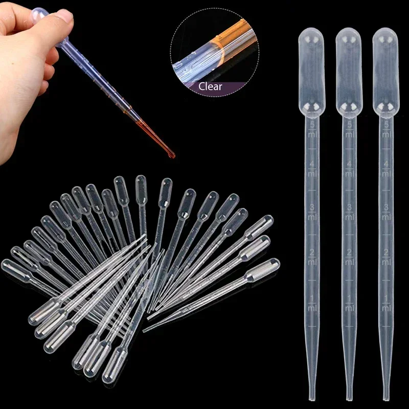 100 pces 0.2ml-10ml mini capacidade de plástico descartáveis pipetas de transferência graduadas conta-gotas polietileno para ferramentas de maquiagem laboratórios científicos