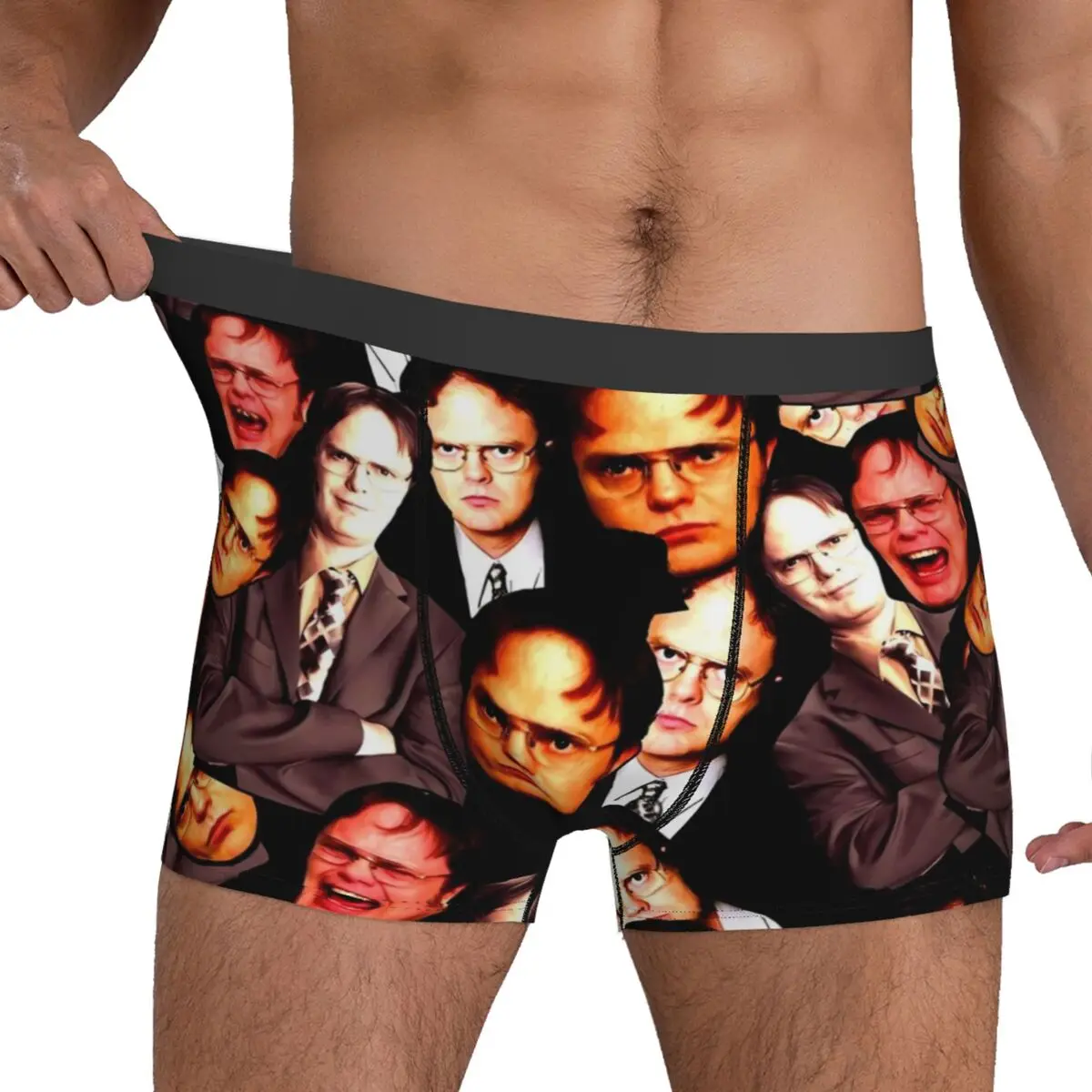 Dwight Schrute Underwear The Office Stretch Panties Design Boxer Brief 3D Pouch Man Plus Size Trunk