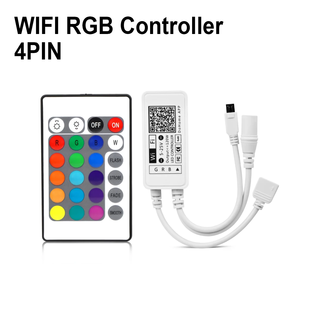 WIFI Switch RGB Controller Work With Apple Homekit Siri Voice Control Power Adapter IR Remote For LED Strip Light DC 12V