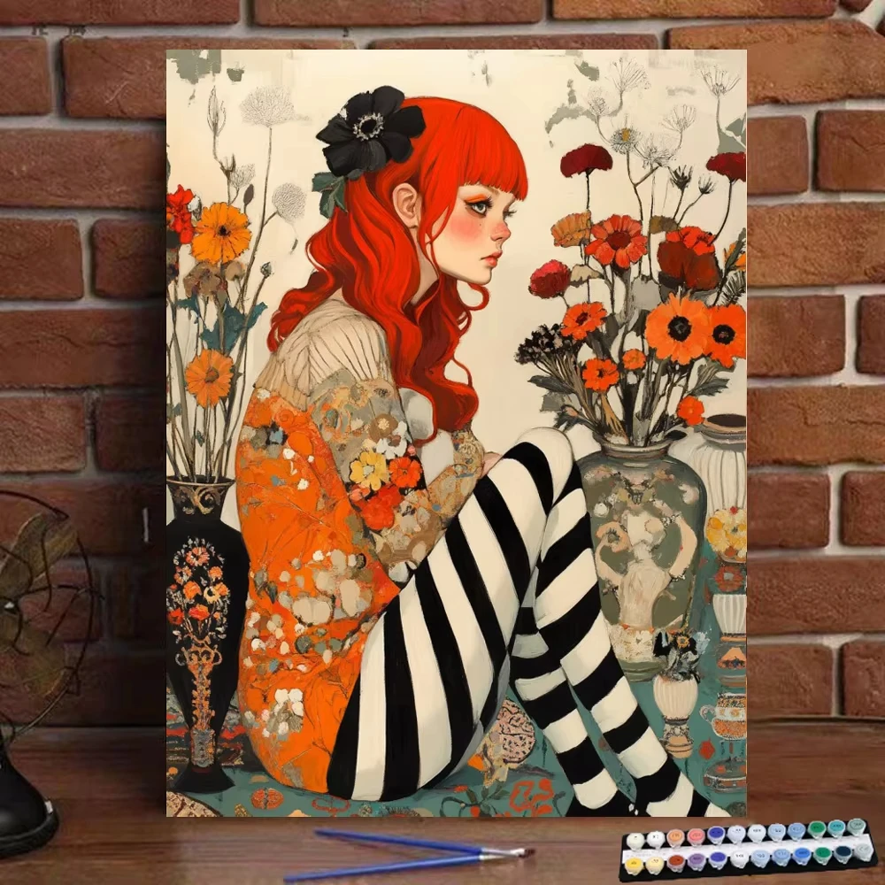 

MINISO DIY картина маслом по номерам индивидуалистичная девушка искусство Настенный декор подарки рамки