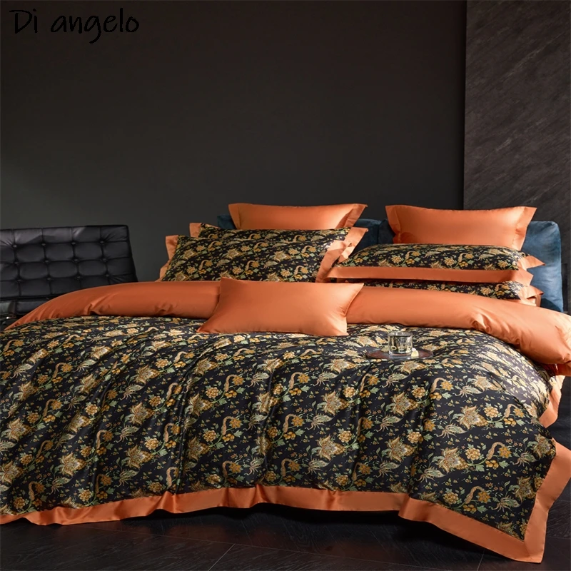 Custom Size 100S Egyptian Cotton Printing Bedding Sets, Flower Bed Linen, Duvet Cover, Bed Sheet, Pillowcase, Queen, King, #/L