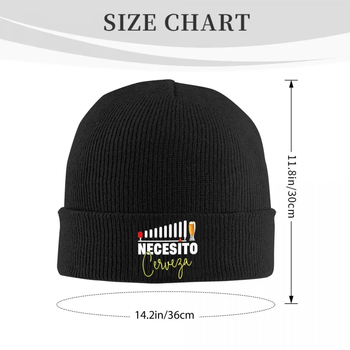 Necesito Cerveza Cool Knitted Hat for Women Men Skullies Beanies Winter Hats Acrylic Warm Cap