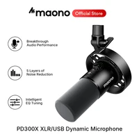 Micrófono dinámico Maono PD300X XLR USB para podcast, grabación de audio, 192kHz/24bit, para creación de contenido, estudio de audio en casa, reducción de ruido.