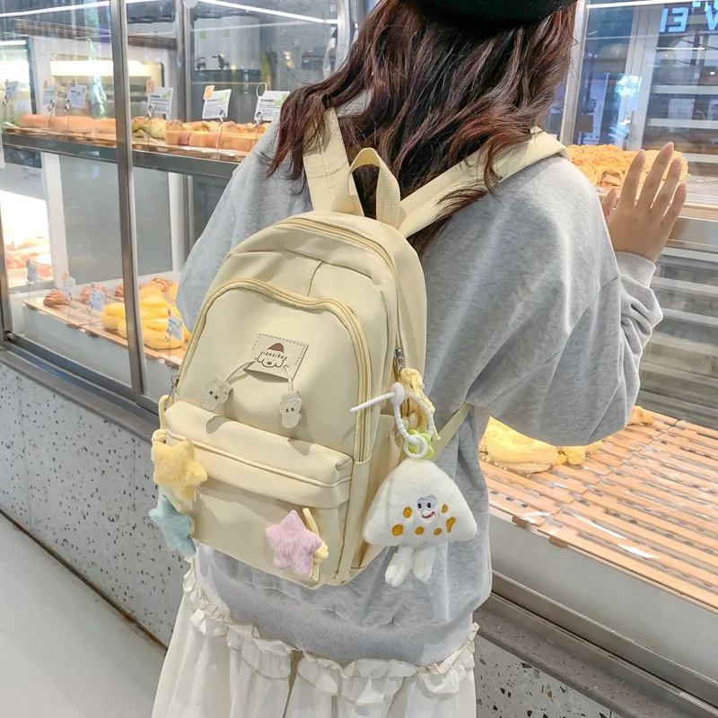 

Girls Large Schoolbag BackJapanese Ins style soft girl cute girl backpack small college student lightweight mommy bag school bag