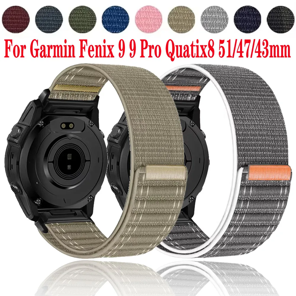 20/22/26mm Quick-release Wave Pattern Nylon Strap for Garmin Fenix 9 9 Pro Quatix8 51/47/43mm Wristband Garmin Tactix8 Watchband