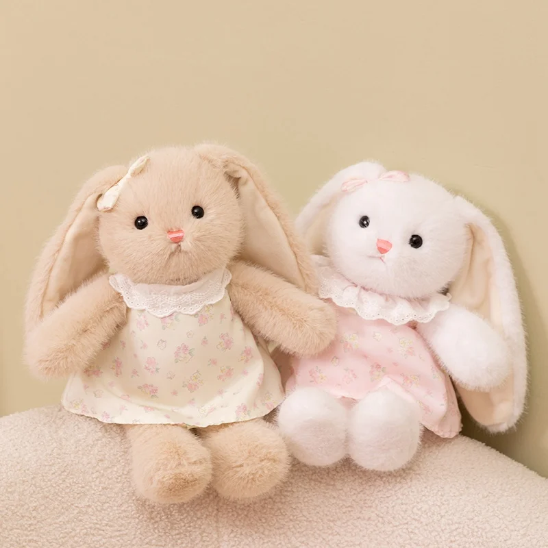 Kawaii เจ้าหญิงกระต่าย Plush ของเล่นนุ่มยาวสีขาวหูกระต่ายตุ๊กตาสัตว์เด็ก Sleeping Companion สาวของขวัญวันเกิดตกแต่งห้อง