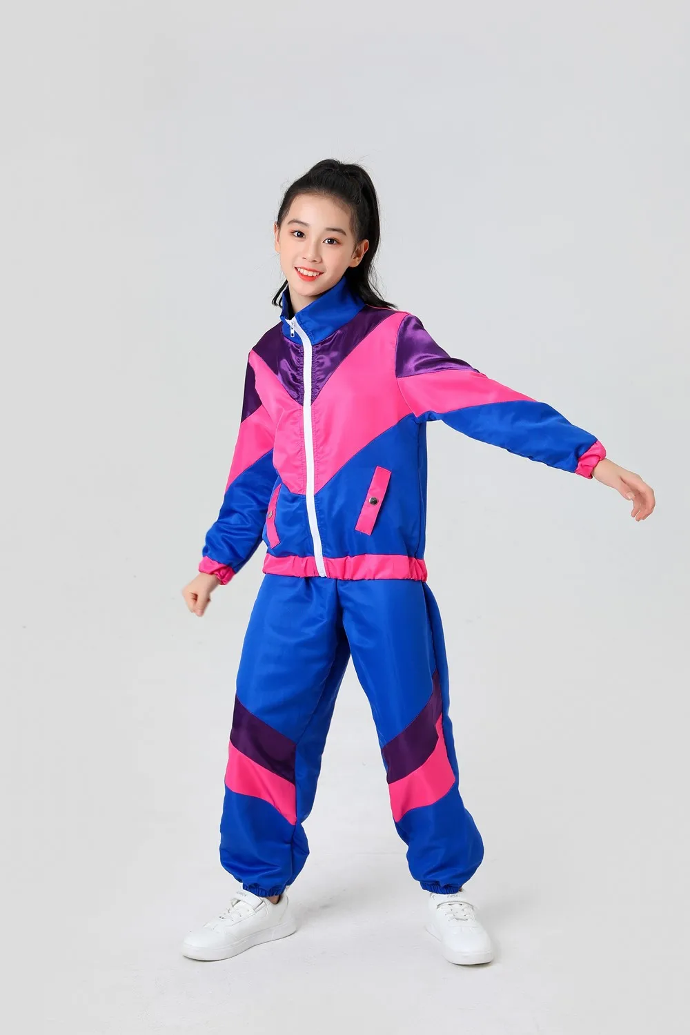 Kid Cool Hip Hop Clothing Pockets High Neck Jacket Top Coat Running Casual Jogger Pants Girls Boys Jazz Dance Costume Clothes