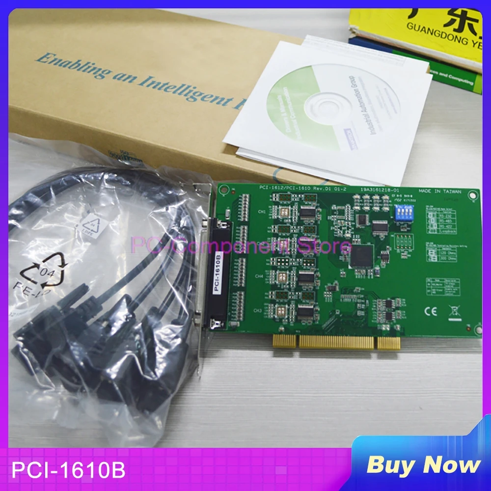 

New For Advantech 4-Port RS232 With DB9 Cable Isolation Communication Card Capture Card PCI-1610B