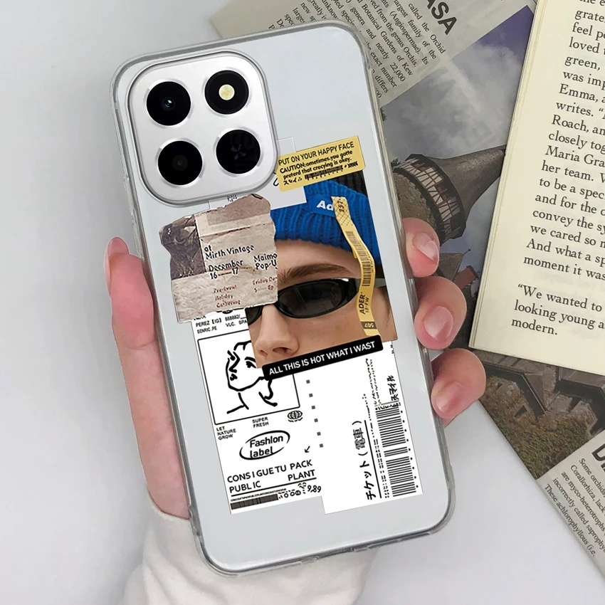 Luxury Shockproof Phone Cases For Honor X6C Sweet Girls Patterns Lens Protection Transparent Silicone Advanced Anti Slip Housing