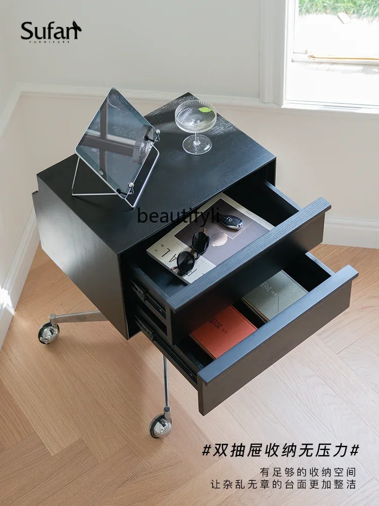 /All solid wood bedside lift cabinet, sofa side few/vinyl record storage multi-function cabinet2003