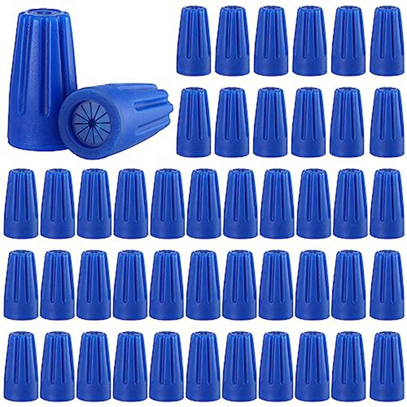 100Pcs Blue Waterproof Wire Electrical Connectors Outdoor Electrical Connectors 22AWG-12AWG