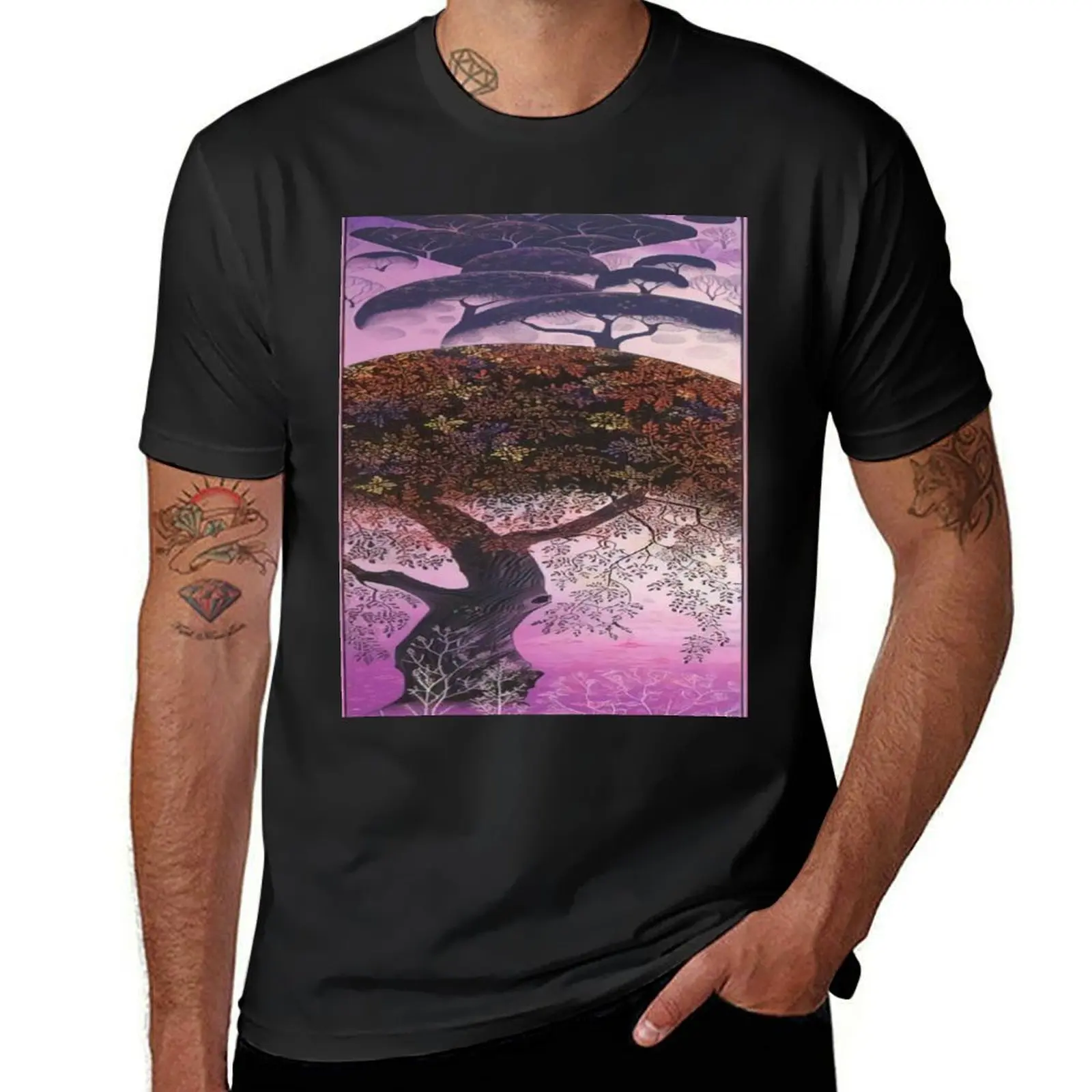 

Eyvind Earle T-Shirt summer tops Short sleeve tee Blouse clothes for men