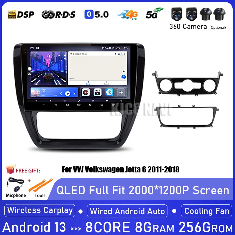 

Android 13 Car Radio For Volkswagen VW Sagitar Jetta 6 Bora 2011-2018 Multimedia Player Carplay stereo NO 2Din DVD Head unit