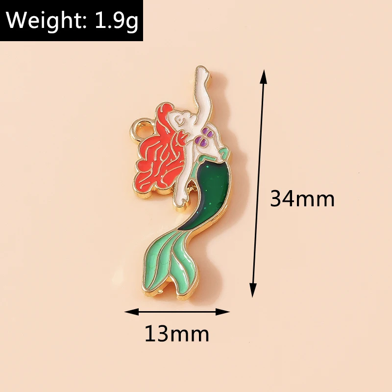 Leslie 10 teile/los Emaille Marine Leben Nette Fischschwanz Meerjungfrau Charms Anhänger für Halskette Ohrringe DIY Schmuck Machen Zubehör – Detail 29