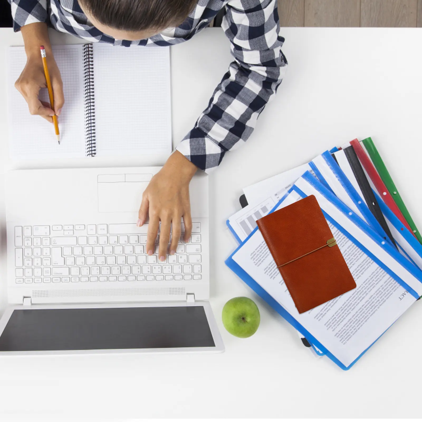 Soft Cover Notebook A6 PU Portable Business Notepad Daily Writing Travel Journal Office Use Small Notebook for Students