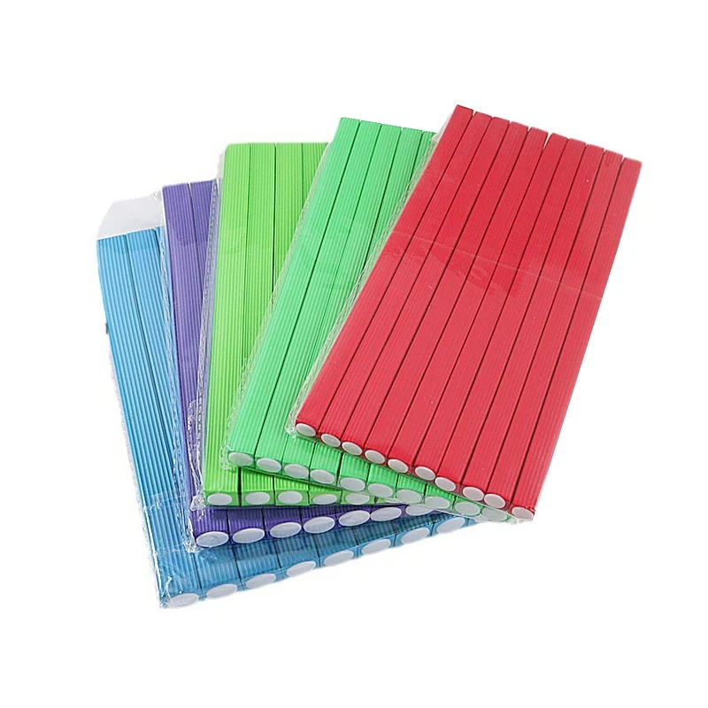 10pcs Hair Curling Rod Square Hair Curler Makers Soft Foam Bendy Twist Curls Flexi Rollers Styling Tools DIY No Heat Flexible