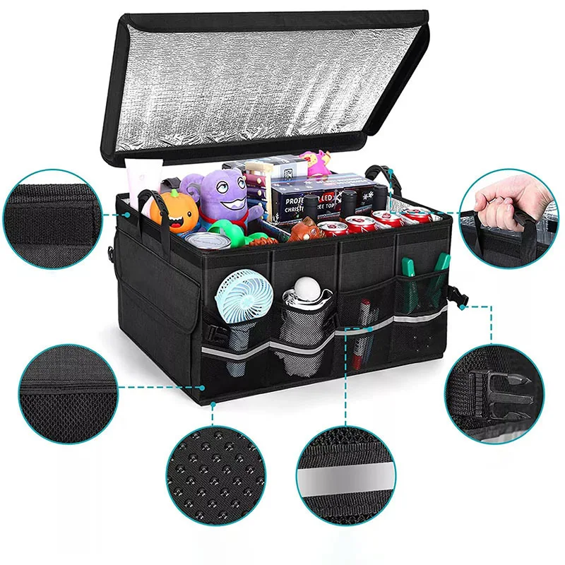 

Waterproof Storage Box for Trunk, Cold and Heat Preservation Box, Foldable Storage Box Made of Oxford Cloth for Vehicle.