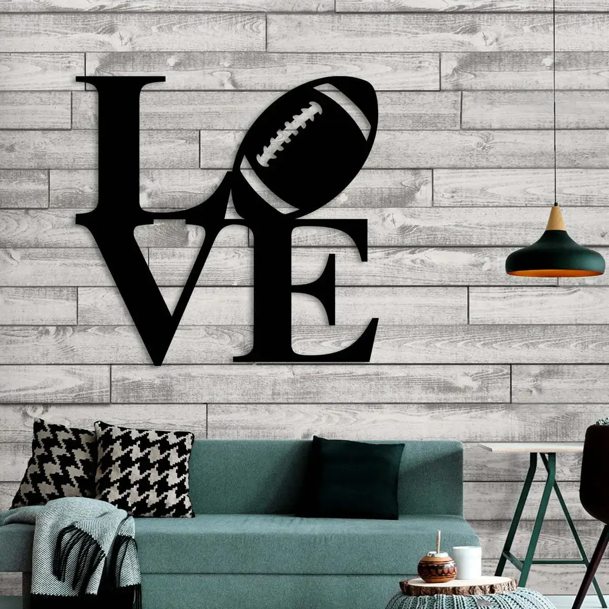 

Football love metal wall art decoration, home crafts for family, friends, football lovers