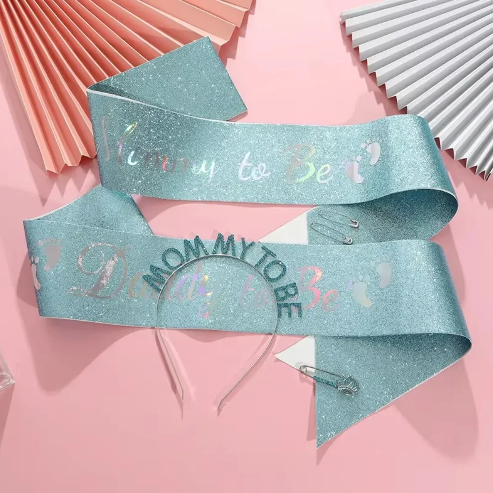 New Mommy To Be and Daddy To Be Party Hair Bands for Mommy-to-be Party Shoulder Straps Ceremonial Ribbon Ribbon Party Decoration