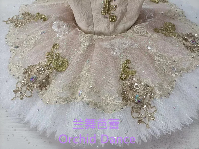 Fine Pattern High Quality Professional Custom Size Classical Adult Girls Golden Bird Ballet Tutu Costumes