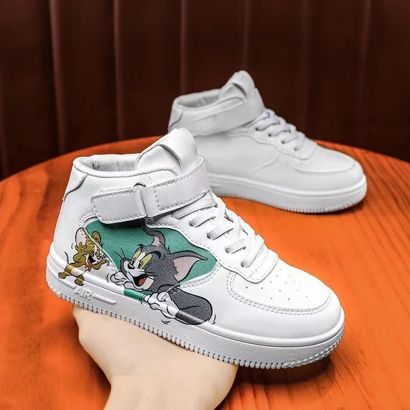 real pictures Tom and Jerry cat and mouse 2025 plus size Branded Students Girl sprots Canvas Shoes kids white women Casual Shoes