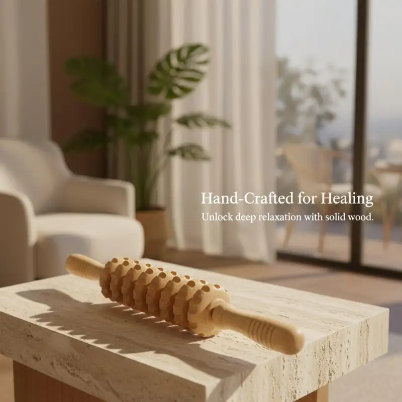 Holz-Massagestab, ergonomisches Handmassagegerät für den ganzen Körper, zur Anwendung zu Hause, zur Entspannung von Muskelknoten, leicht zu reinigen. – Detail 3