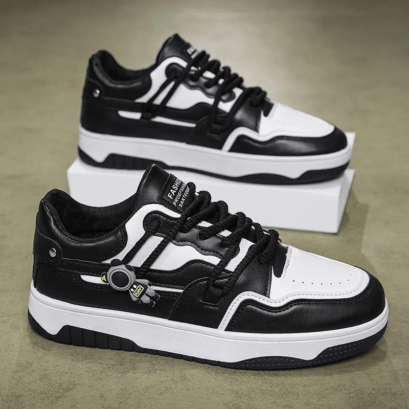 Men's Platform Lace-Up Sneakers New Breathable Lightweight Comfortable Casual Shoes for Teens Thick Sole Fashion Autumn Trendy