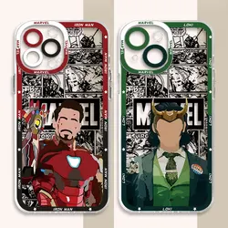 phone for iphone 14 pro case 13 11 12 13Mini 15 8 Plus XS Max X XR 7 SE Shockproof TPU Cover fundas Marvel Iron Man Donnys Loki