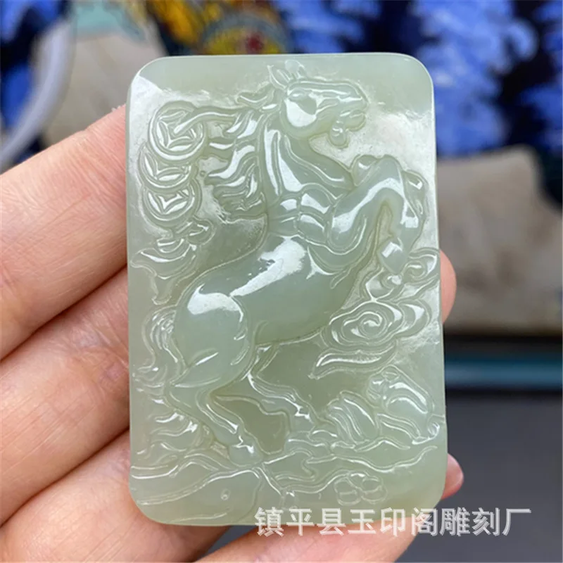 

Мужской кулон-ожерелье из нефрита «Зодиакальный конь» Hetian Success, унисекс