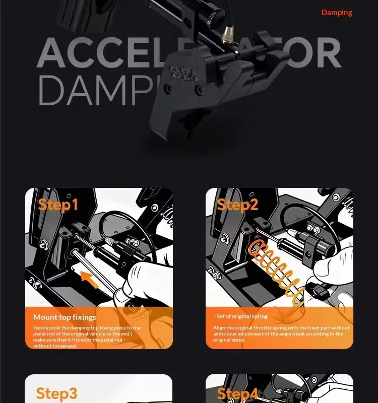 For Thrustmaster T598 Pedal Hydraulic Damping Throttle Clutch Brake Pedal Simulated Racing Game Foot Feel Modification MOD Kit