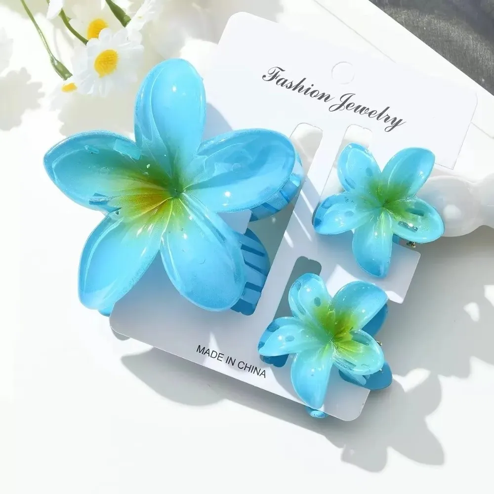 

18Pcs Sweet Gradient Egg Flower Hair Clips Acrylic Barrettes Flower Hair Accessories Shark Clips Daily Use