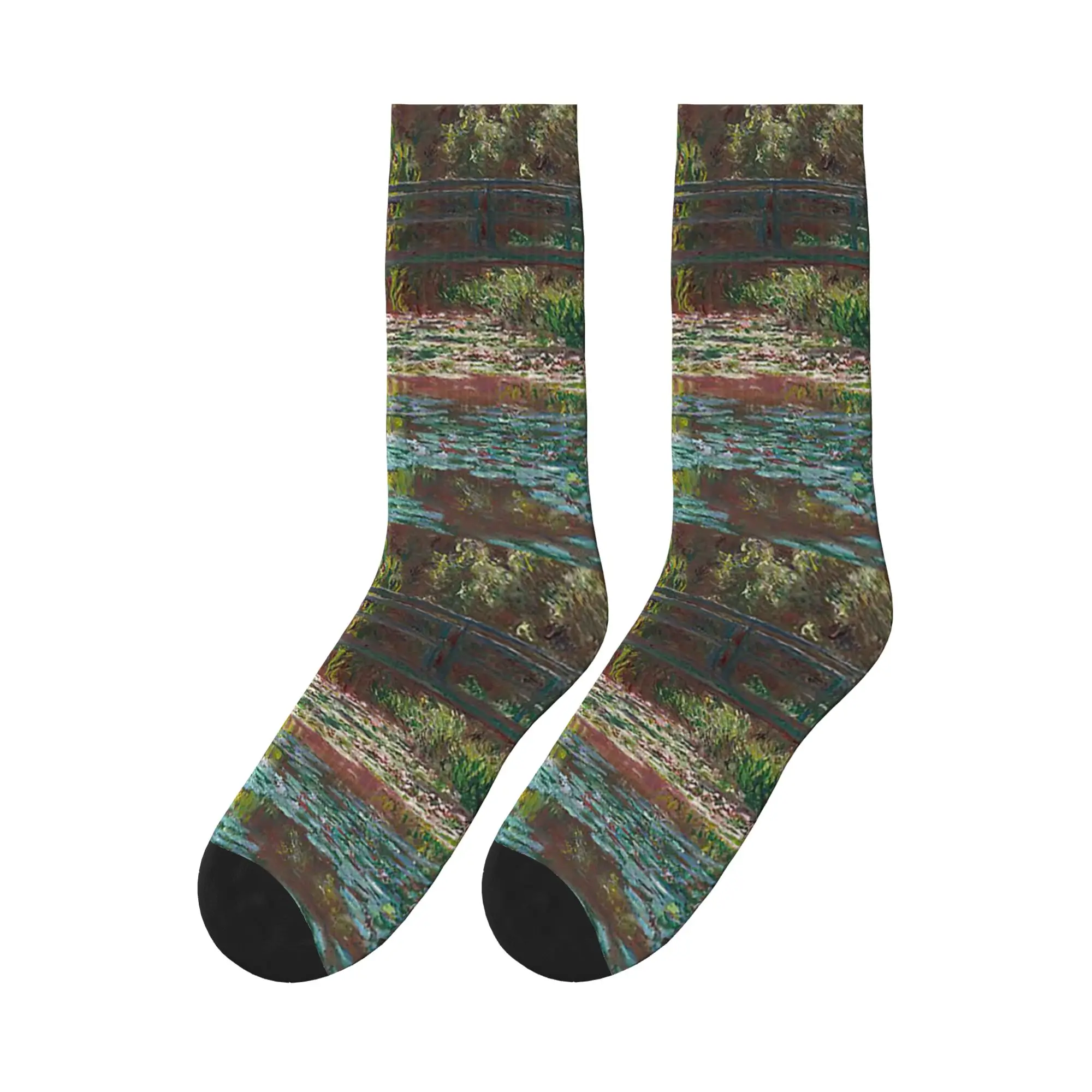 

Claude Monet - Water Lily Pond Sports Socks Sweat Absorbing Stockings All Season Long Socks for Man's Woman's Christmas Gifts