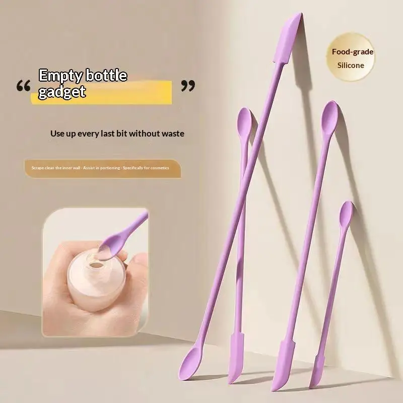 3pcs Silicone Spatula Set Double Head Tiny Scraper For Thin Lotion Bottles Cosmetic Kitchen Tools