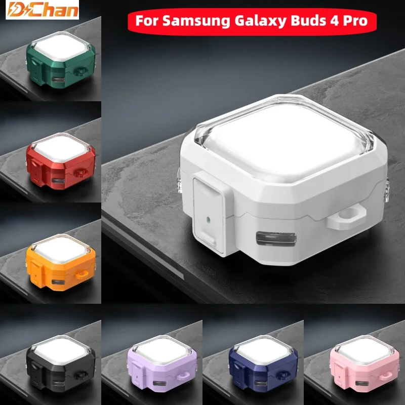 Secure Lock Case for Samsung Galaxy Buds 4 Pro/Buds 4 Cover with Keychain Shockproof Non-Slip Cover Case for Galaxy Buds4 Pro