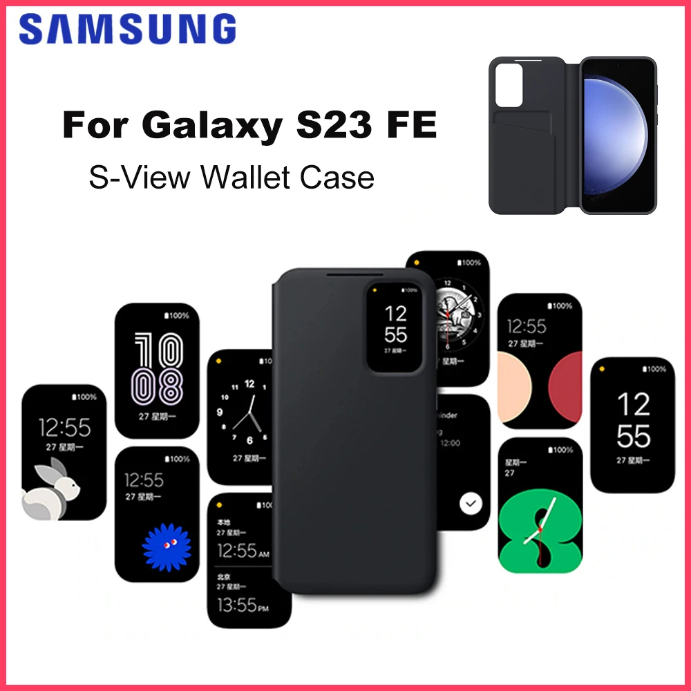 

Оригинальный чехол для смартфона Samsung Smart View Wallet EF-ZS711 для Galaxy S23 FE S-View, защитный чехол-кошелек с держателем для карт