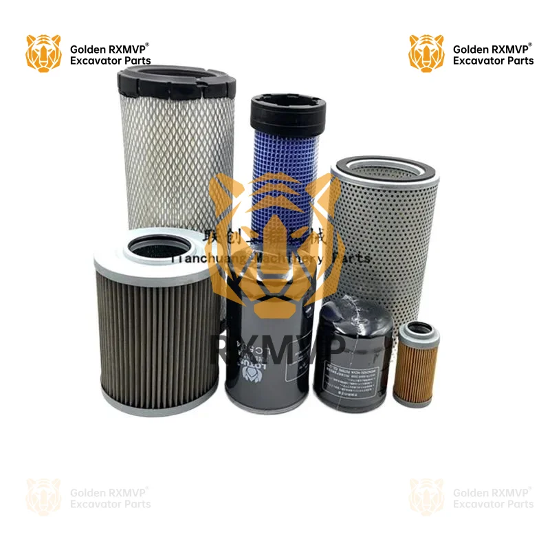 For Hyundai R HX60 yanmar VIO engine oil diesel air filter, hydraulic return oil inlet pilot filter, excavator accessories