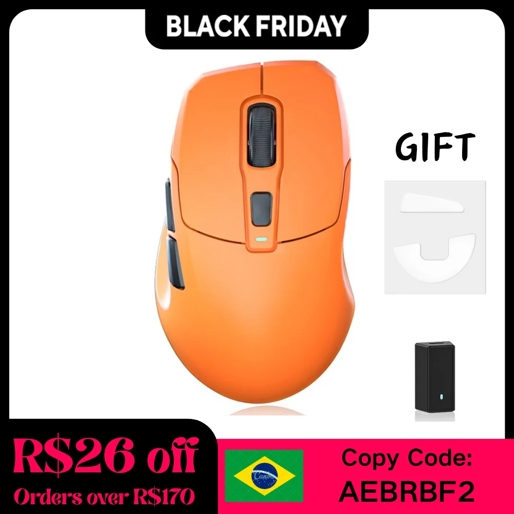 

Беспроводная игровая мышь KYSONA Uranus Pro PAW3395, 54 г, легкая, 8 кГц, частота заката, 26000 точек на дюйм, максимальный оптический датчик для портативных ПК