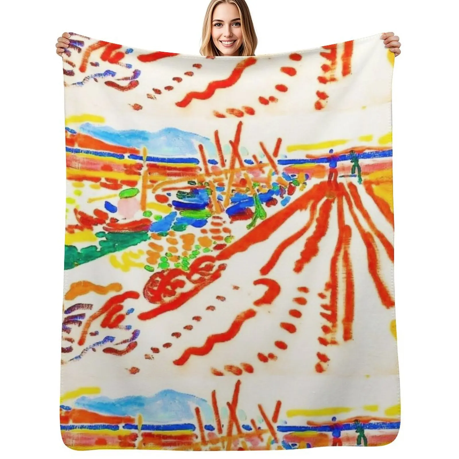 Andr?? Derain 1906, La_jet??e ?? 'Estaque, oil on canvas Throw Blanket Kid'S Thins Loose wednesday anime Quilt Blankets