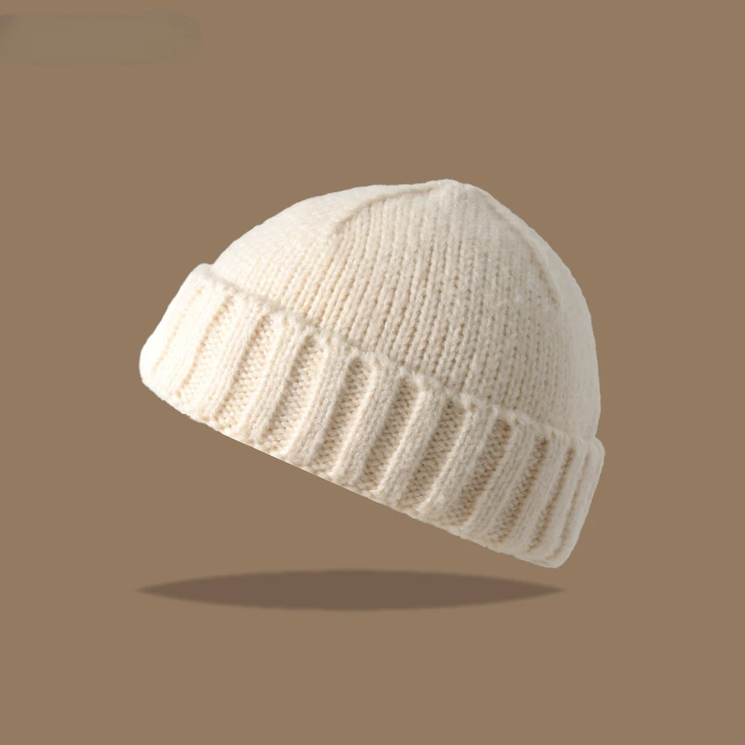Men Autumn Winter Skull Cap Knit Hat American Style Beanie Women Versatile Face Slim Watermelon Hat Yuppie Cold Cap