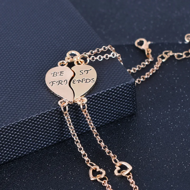 أساور على شكل قلب للرجال والنساء ، أفضل الأصدقاء ، المجوهرات ، الإكسسوارات العصرية ، هدايا أعياد الميلاد ، الموضة ، 2 من وإلى الأبد #4