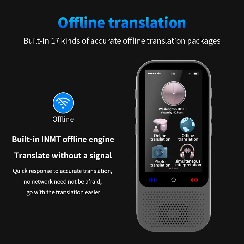 آلة الترجمة المحمولة S80 Pro ChatGPT اللغات في الوقت الحقيقي ترجمة جهاز مترجم تسجيل الصور الصوتي الذكي