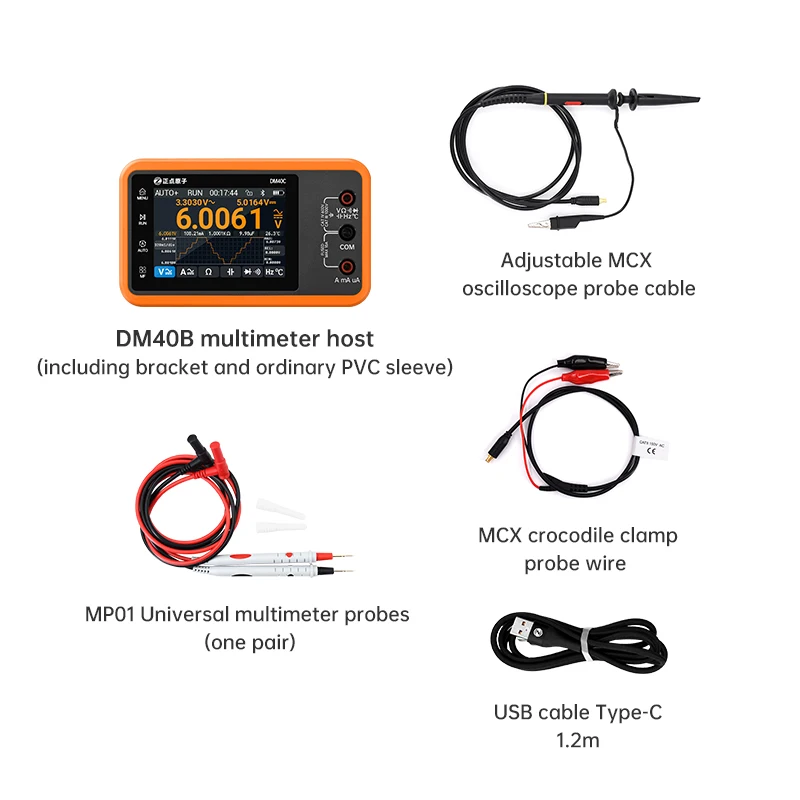 ALIENTEK DM40 Digitales Multimeter Oszilloskop Signalgenerator 3-in-1 50M Abtastrate Spannungs-Dioden-Handmessgerät für Kfz-Werkzeuge
