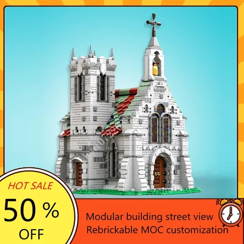 

2496PCS Old Church Modular MOC Custom Puzzle Creative Street View Architecture DIY Assembly Model Educational Toy Gift
