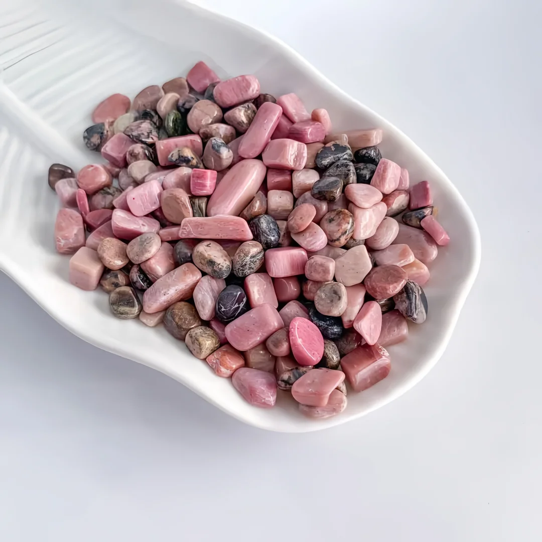 Natural Rhodonite crystal Chips for Plants Succulent Flowerpot Vase Filler Decorative Rocks Terrarium Supplies Fish Tank
