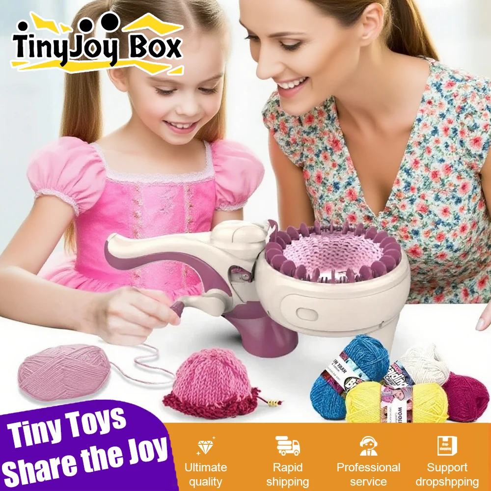 

DIY Knitting Machine Kit Wool Weaving Loom Toy for Girls Pretend Play Hand Braiding Machine Smart Weaver Educational Toys Gifts