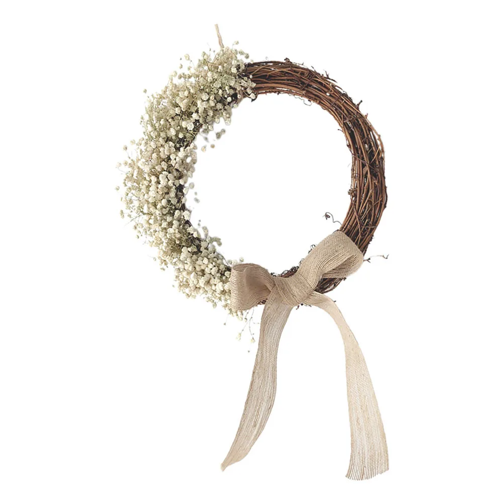 

1Pcs Gypsophila Garland Dry Flower Wreath Realistic Texture Wedding Floral Pendant Festival Birthday Party Wall Hanging