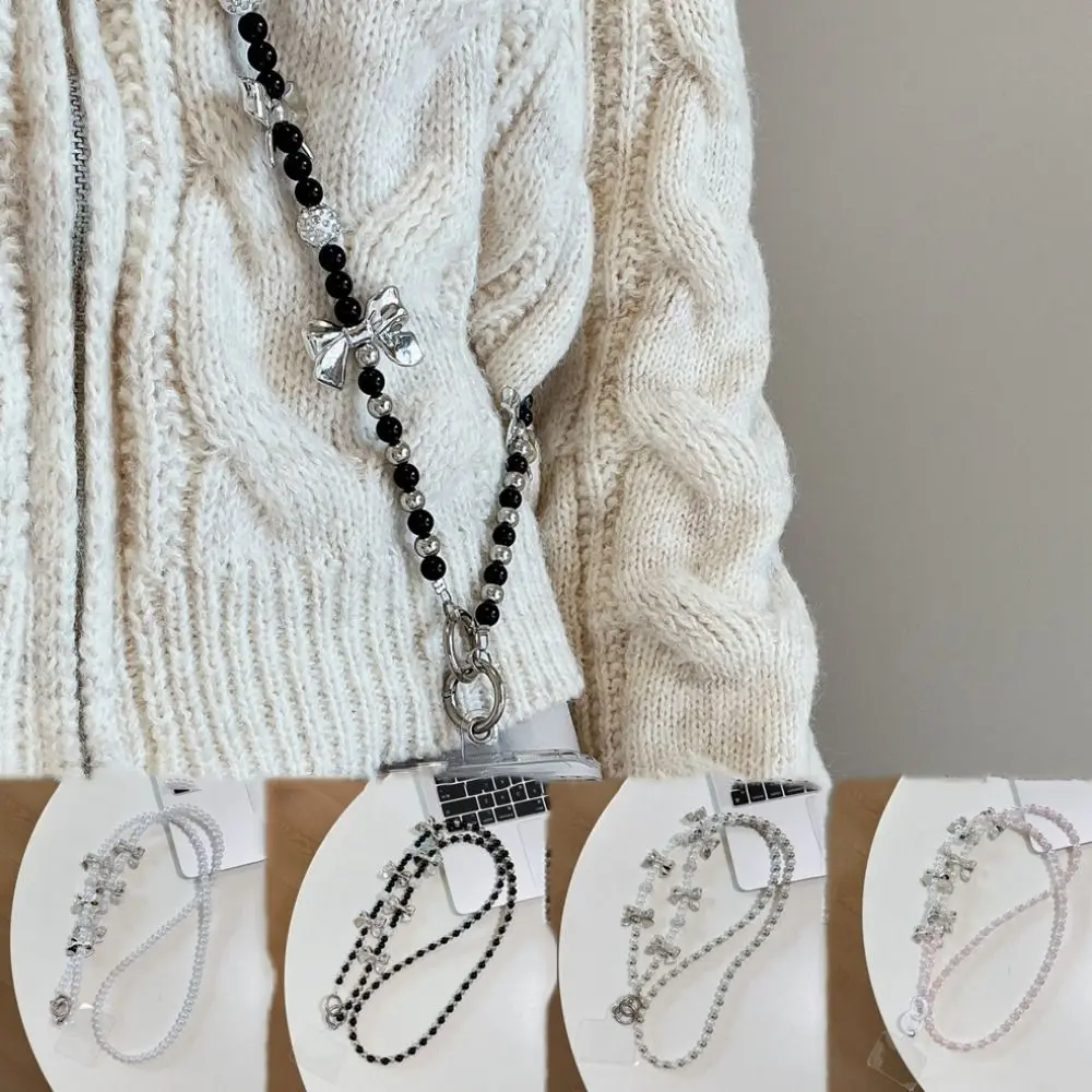 

Bow Heart Mobile Phone Lanyard Diagonal Lanyard Long Crossbody Phone Chain With Card Y2k DIY Mobile Phone Chain Phone Case