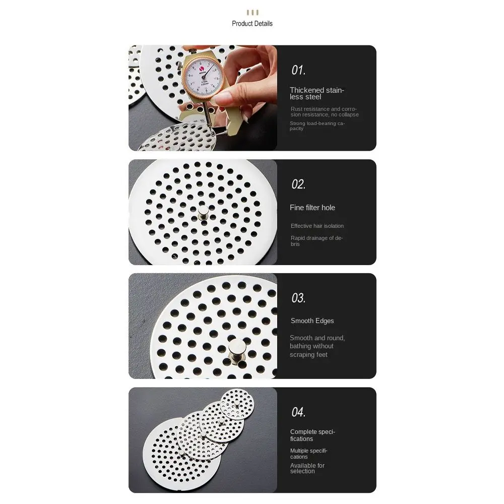 Creative Stainless Steel Floor Drain Net Cover Round Square Shape with Handle Sink Strainer Floor Drainage Net