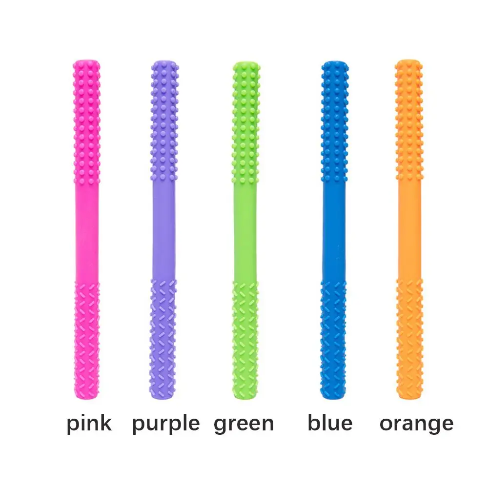 Soft Dental Care Toy Baby Teether Molar Stick Hollow Tube Cleaning Brush